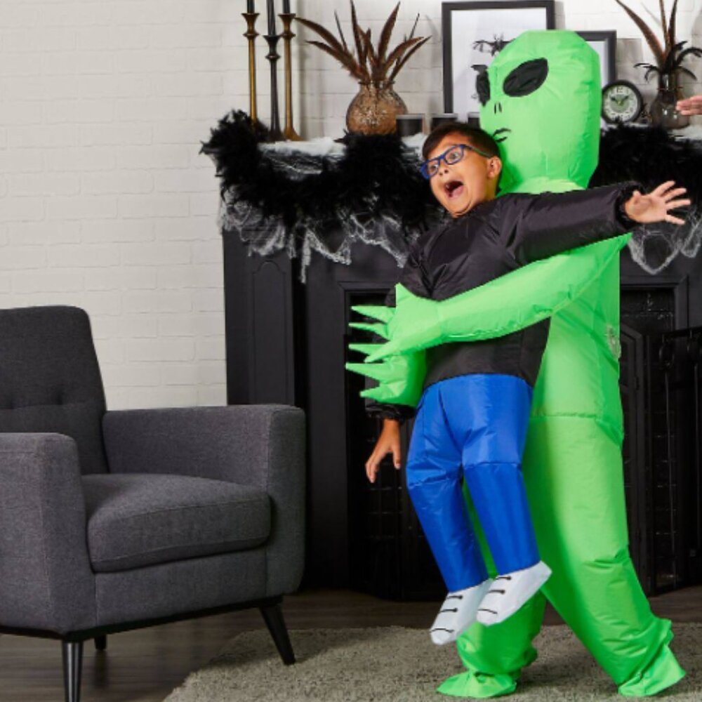 Brand New Kids' Alien Green Inflatable Halloween Costume, One Size